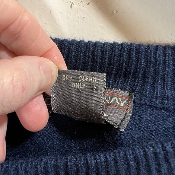 Mens Cashmere Sweater Sz L Navy Timeless Minimalism Understated Luxury Old Money - Picture 4 of 7